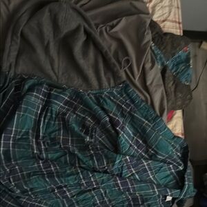 Green and Blue Plaid Lightweight Shirt Jacket